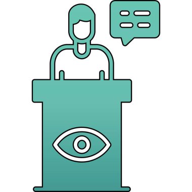 konferans konuşmacısı simgesi, özet biçimi