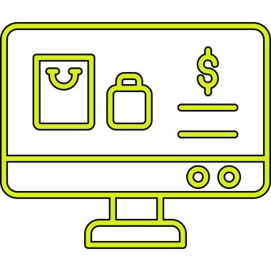 çevrimiçi ödeme vektörü simgesi