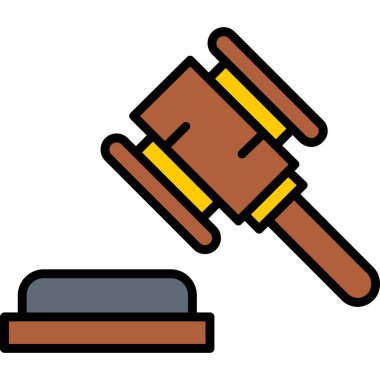 Hukuk adaleti simgesi. Kanun hukuku adalet vektör simgesi rengi düz izole