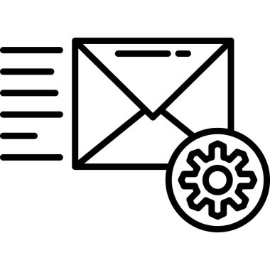 E- posta pazarlama simgesi. Beyaz arkaplanda izole edilmiş web tasarımı için pazarlama vektör simgesi