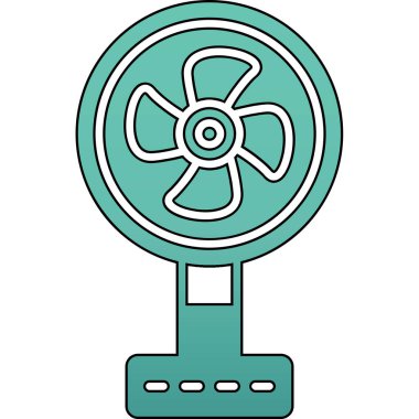 fan simgesi renk ana hatları vektörü