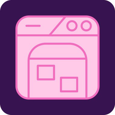 Çamaşır makinesi. Web simgesi basit illüstrasyon