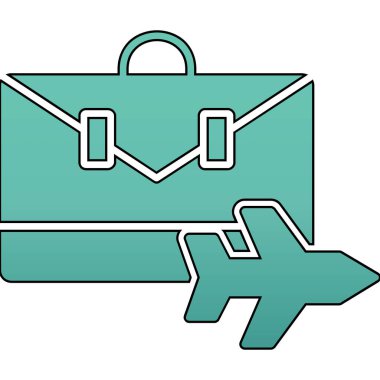 Beyaz arkaplanı olan bir valizin vektör çizimi