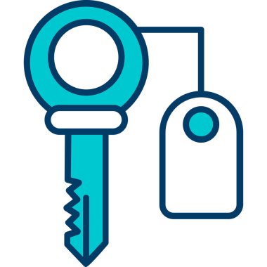 Anahtarı olan bir ev biçiminde anahtarın vektör simgesi