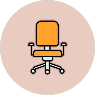 Ofis Sandalyesi Web simgesi, vektör illüstrasyonu