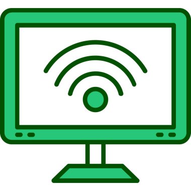 Bilgisayar monitörü. Web simgesi basit illüstrasyon