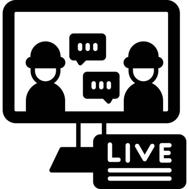 canlı webinar ikon vektör illüstrasyonu