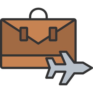 Seyahat çantası simgesi vektör illüstrasyon tasarımlı valiz