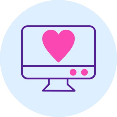 Kalp. Web simgesi vektör illüstrasyonu