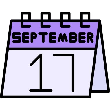 11 Eylül ikonlu takvim, vektör illüstrasyonu