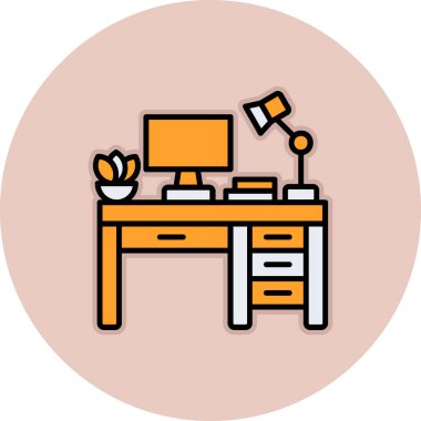 Ofis simgesi vektör illüstrasyonu