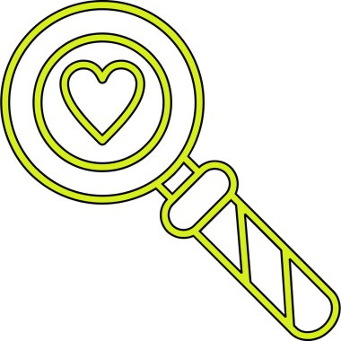 Aşk anahtarı simgesi. Web için aşk simgesi vektör simgelerinin özet çizimi