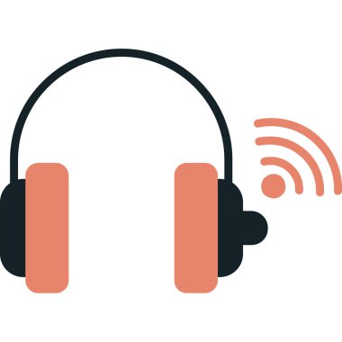 Kulaklık vektör simgesi şeffaf arkaplanda izole edildi