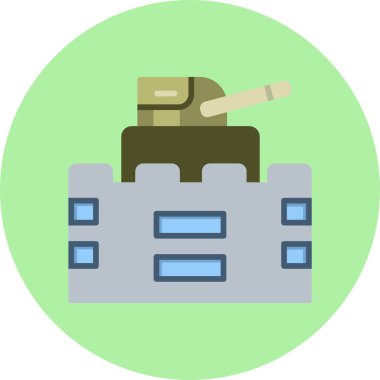 Ordu teçhizat simgesi düz stil