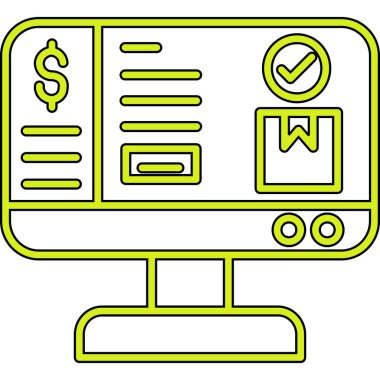 para ve online alışveriş, web simgesi