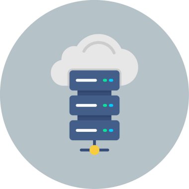 veri bulutu simgesi düz biçiminde ev sahipliği yapıyor