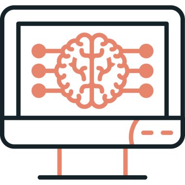 Beyin. Web simgesi basit illüstrasyon