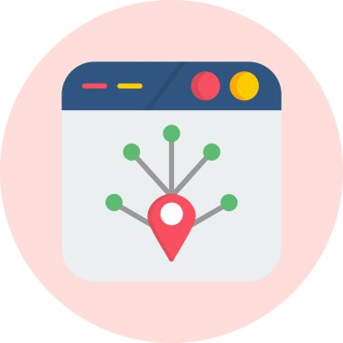 gps konum haritası simgesi düz biçimli