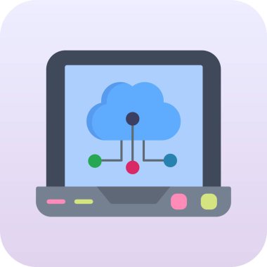 Bulut hesaplama. düz simge