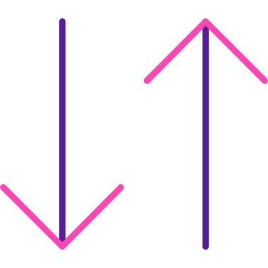 yatay ters vektör simgesi. biçim, vuruş simgesi, mor renk, beyaz arkaplan.