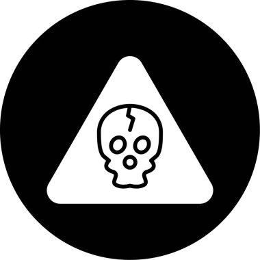 kafatası vektör simgesi. bu yuvarlak düz sembol beyaz arkaplanda siyah renk ile çizilir.