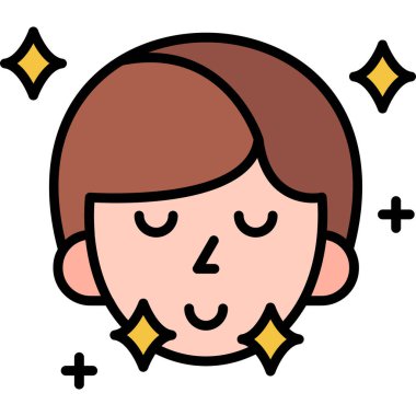 Yıldızlı genç adam Kawaii karakter çizimi tasarımı