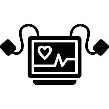 Kardiyogram ve kalp vektör illüstrasyonlu kalp monitörü