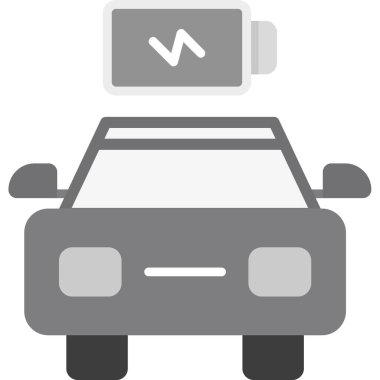 Elektrikli araba. Web simgesi vektör illüstrasyonu