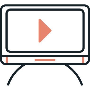 Televizyon. Web simgesi basit illüstrasyon