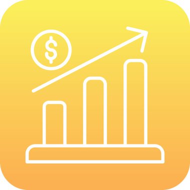 Dolar işareti ve ok simgesi içeren iş grafiği, düz stil