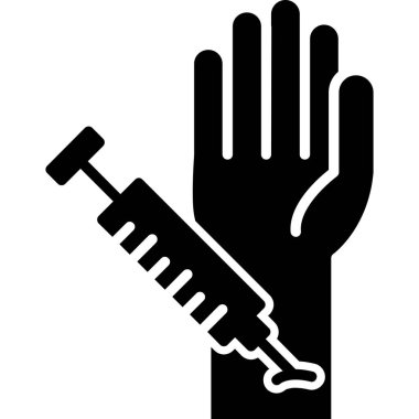 Elde tutulan şırınganın vektör çizimi