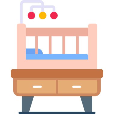 yatak ikonu vektör illüstrasyonu