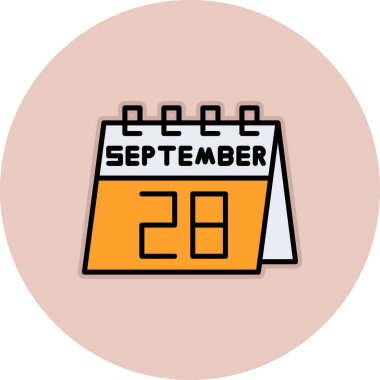 Takvim simgesi tasarımı, vektör illüstrasyonu