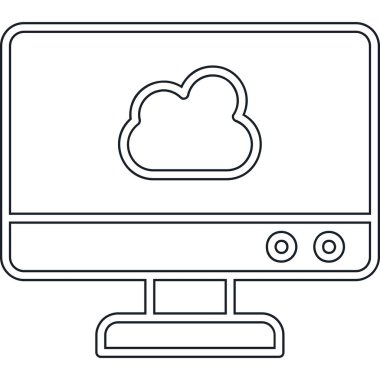 dizüstü bilgisayar bulutu hesaplama vektör illüstrasyon tasarımı