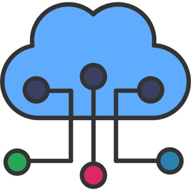 Bulut hesaplama simgesi. Basit tasarım