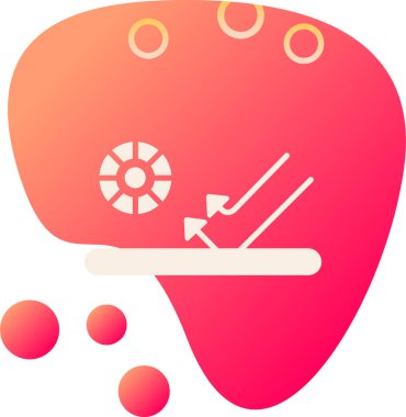 Kırmızı ve beyaz simgenin vektör illüstrasyonu