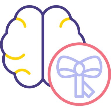 hediye vektör illüstrasyonlu beyin