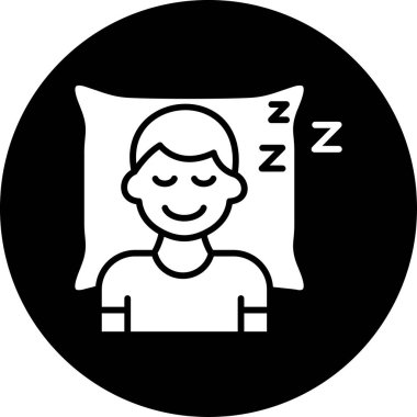 Uyuyan Adam simgesi. Beyaz arkaplanda izole edilmiş web tasarımı için ana hatlı insan uyku vektörü simgesi