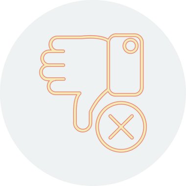 Aşağı simge vektör illüstrasyonu yok