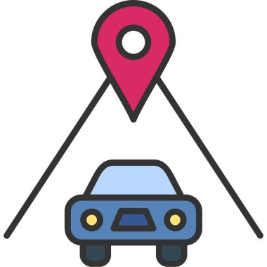 gps konum simgesi doldurulmuş dış hat biçimi