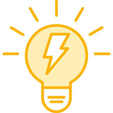 Elektrik ışığı simgesi. Beyaz arkaplanda izole edilmiş web tasarımı için enerji ışık vektörü simgesi