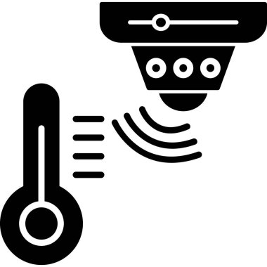 Sıcaklık termometre sıcaklığı simgesi katı biçiminde