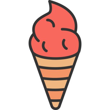 Dondurma. Web simgesi basit illüstrasyon