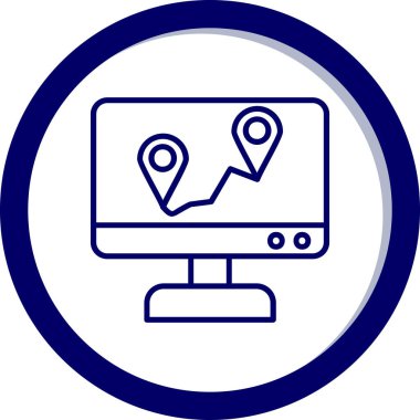 Monitör. Web simgesi basit illüstrasyon