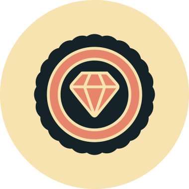 Elmas düz simge, vektör illüstrasyonu