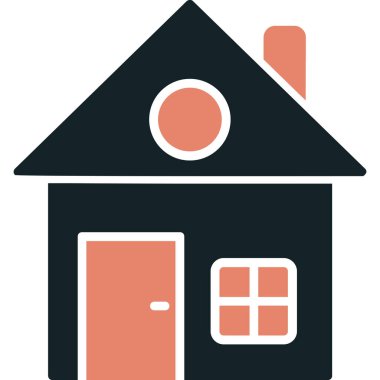 Eve. Web simgesi basit illüstrasyon