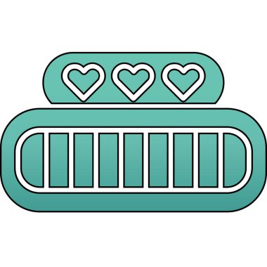 aşk kalp ikonu renk ana hatları vektörü