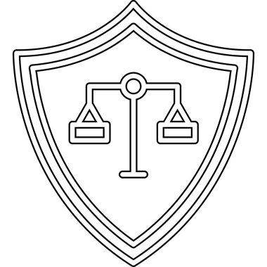 izole edilmiş adalet sistemi ikon vektör çizimi tasarımı