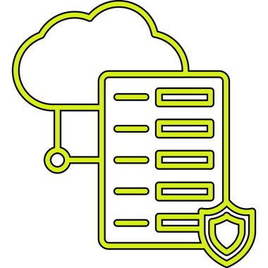 Veri depolama kavramına sahip bulut hesaplama simgesinin vektör çizimi