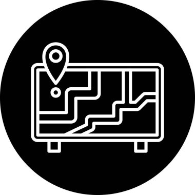 harita simgesi vektör illüstrasyonu